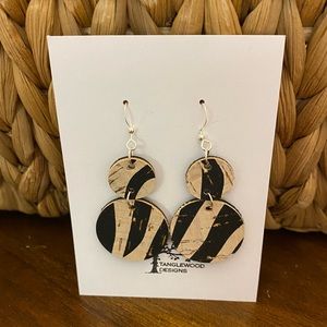 Handmade Lightweight Cork and Leather Earrings